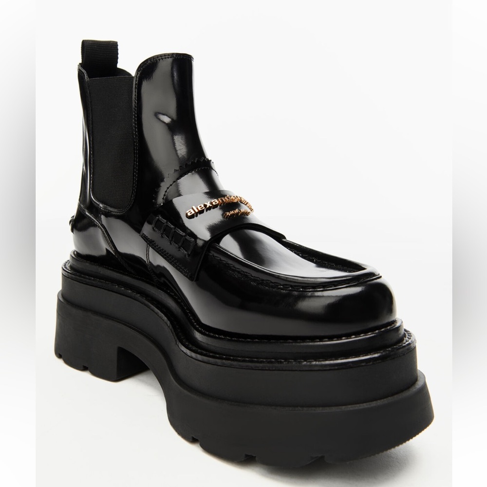 Alexander wang carter platform loafer boot in leather